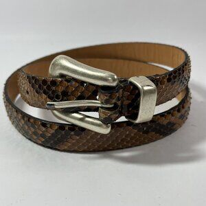 Fausto Colato Milano Real Python Leather Belt Made In Italy Women’s 31-35” Brass